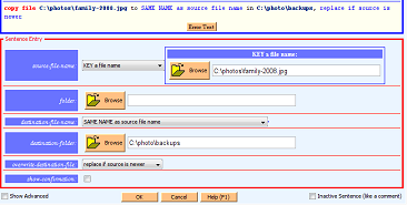 sentence entry form to automate file copy without creating a bat file